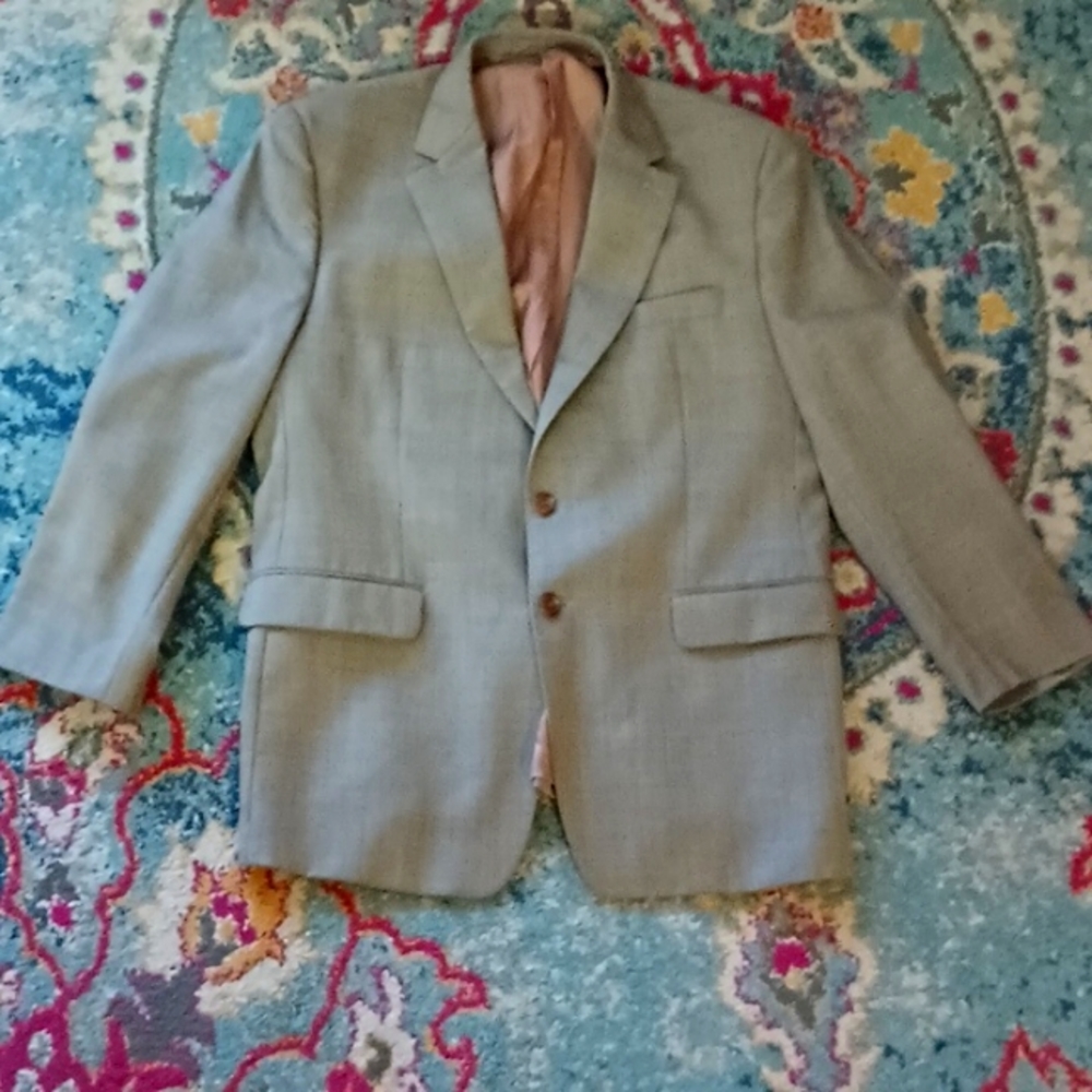 Lauren Ralph Lauren Men's Gray Blue Wool Plaid Blazer 43R